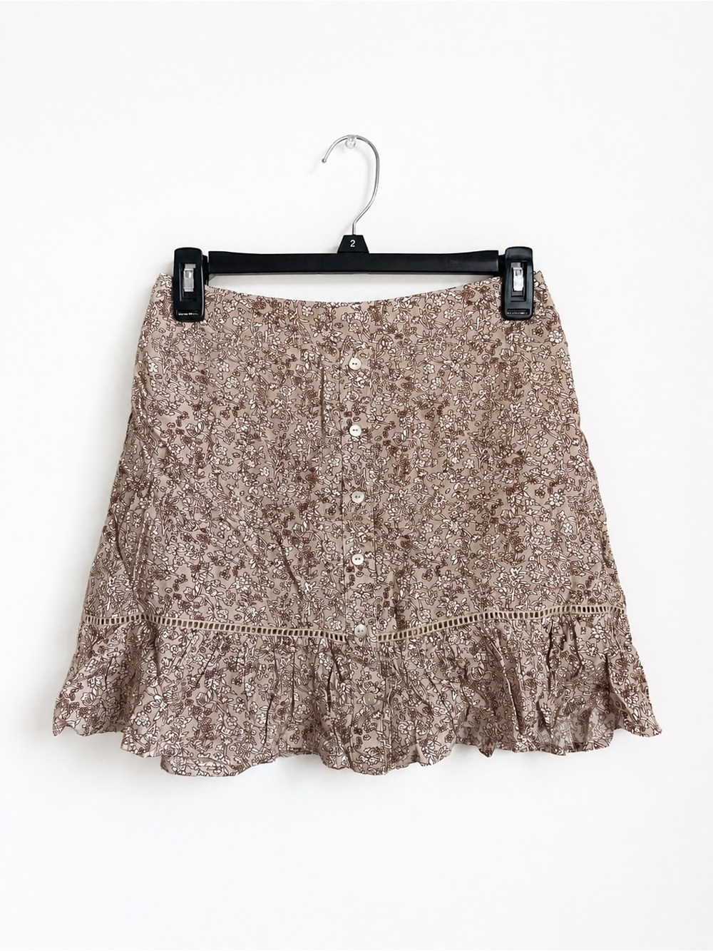Pink Lily Floral Mini Skirt with Built In Shorts Small